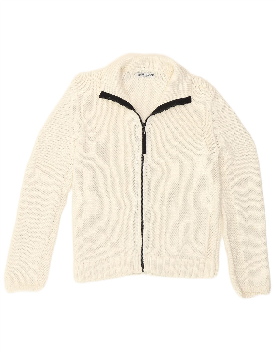 Suéter cardigã masculino Stone Island 9-10 anos branco