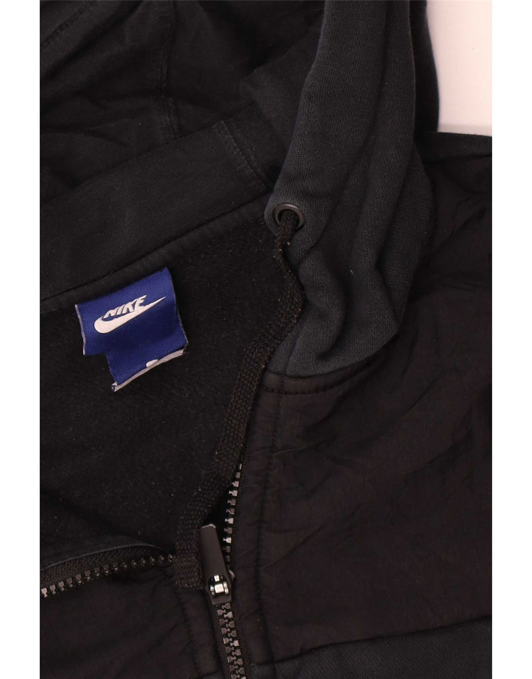 Suéter Nike masculino com capuz e zíper gráfico médio preto algodão