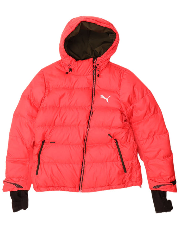 Jaqueta acolchoada com capuz feminina Puma UK 16 grande poliéster vermelho