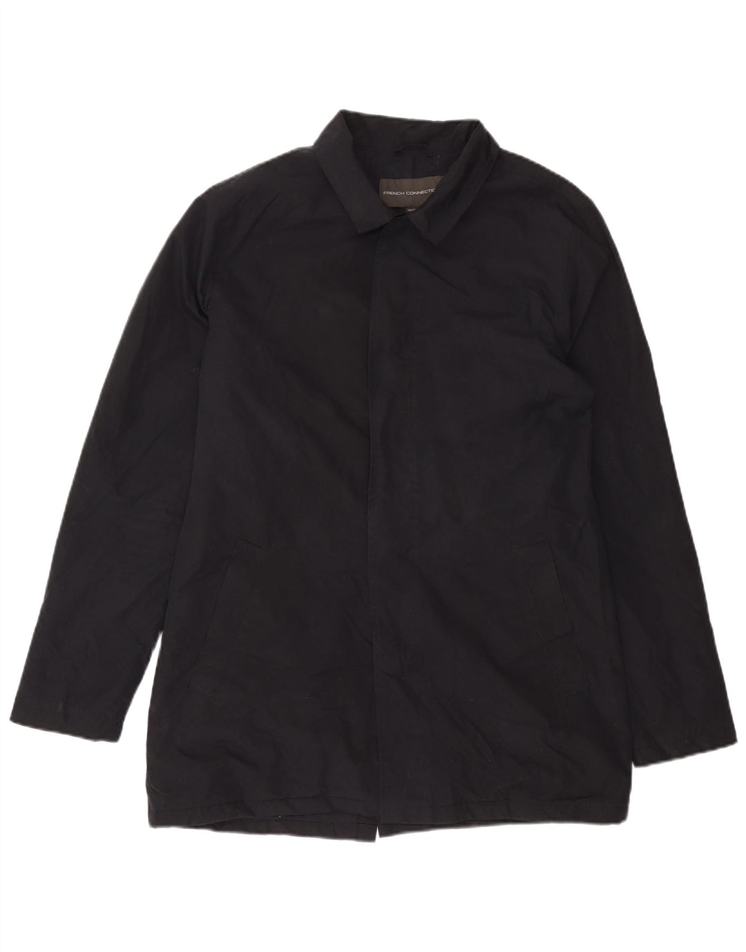 Sobretudo masculino French Connection UK 40 grande poliéster azul marinho