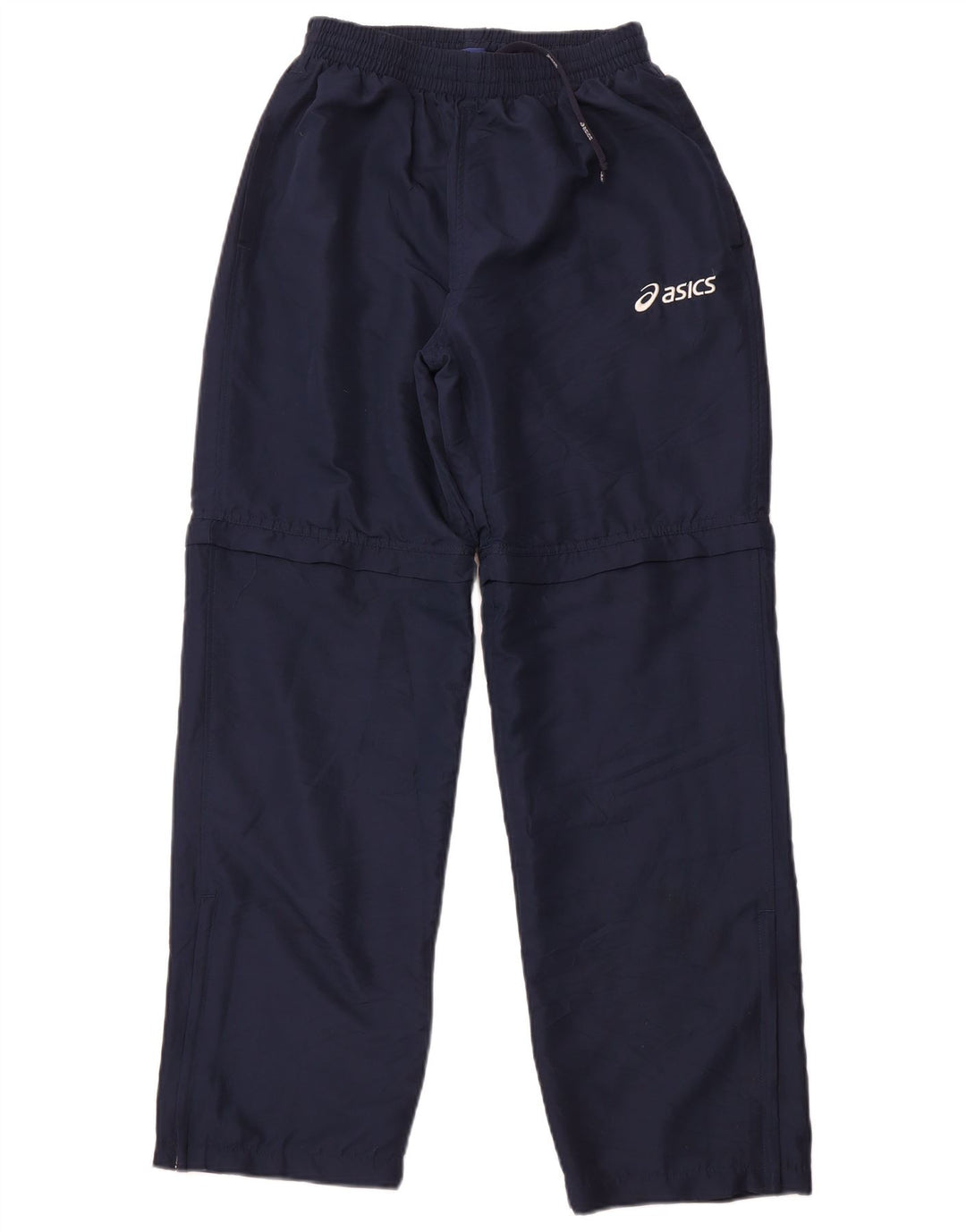 Calça de treino feminina ASICS UK 14 grande poliéster azul marinho