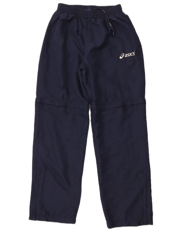 Calça de treino feminina ASICS UK 14 grande poliéster azul marinho