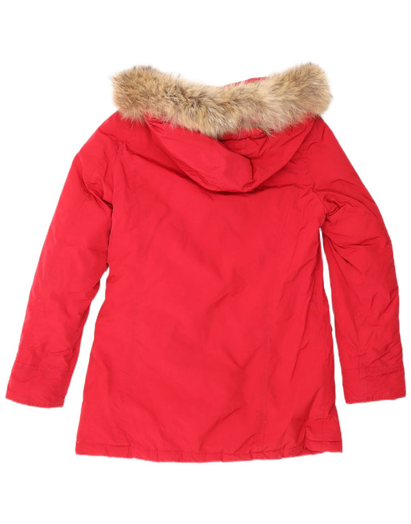 Casaco corta-vento com capuz Woolrich para meninas 13-14 anos vermelho