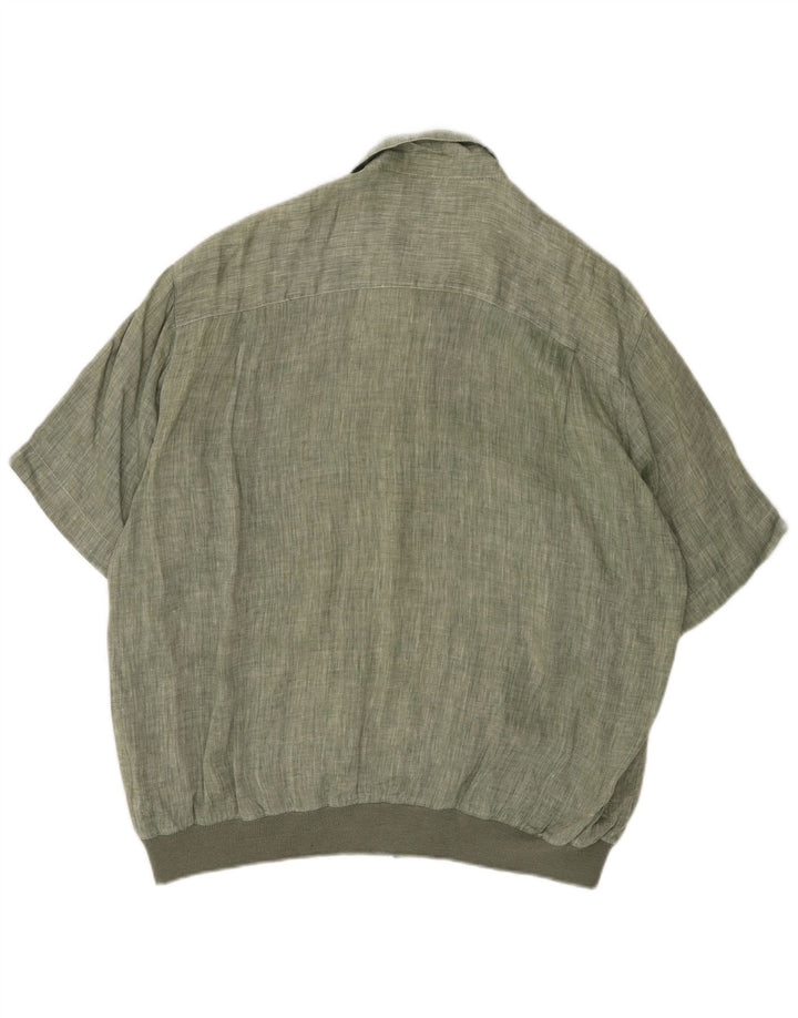 NAZZARENO G. Camisa masculina de manga curta XL linho verde