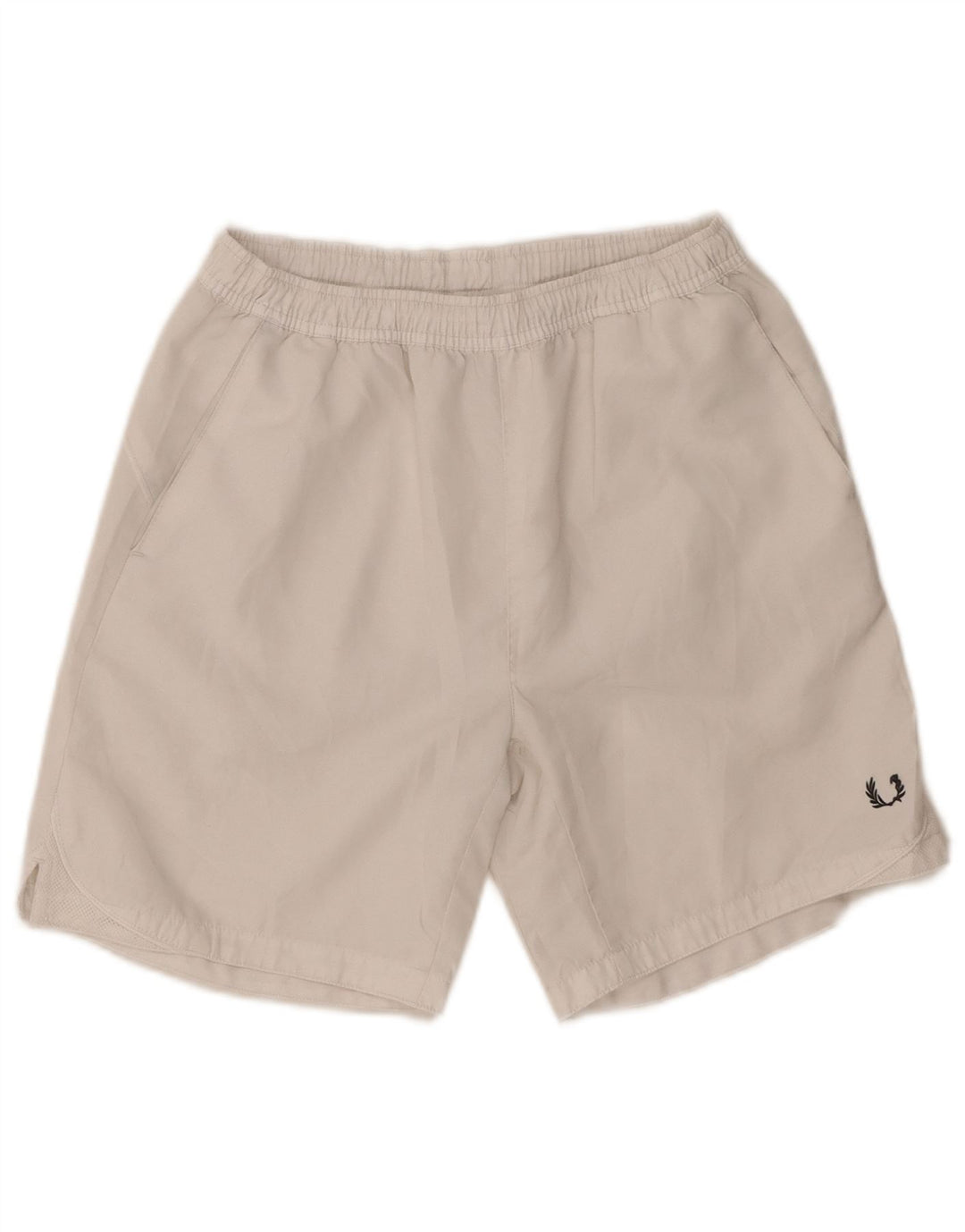 Fred Perry Mens Regular Fit Sport Shorts Médio Poliéster Branco