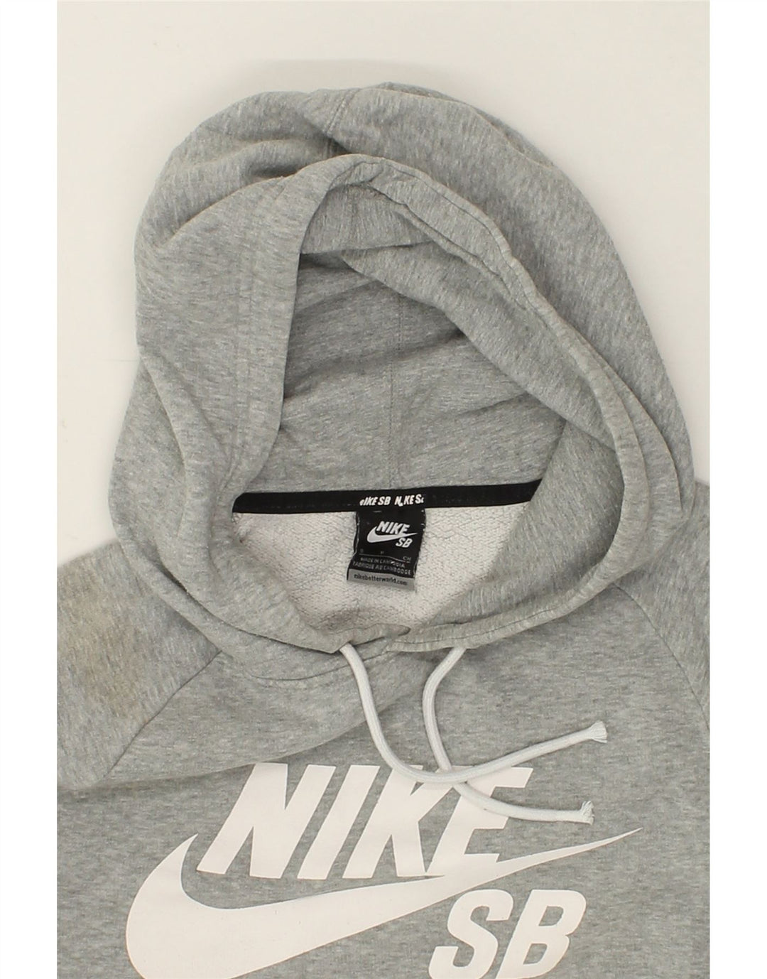 NIKE Womens Oversized Graphic Hoodie Jumper UK 10 Small Grey Cotton Vintage Nike and Second-Hand Nike from Messina Hembry 