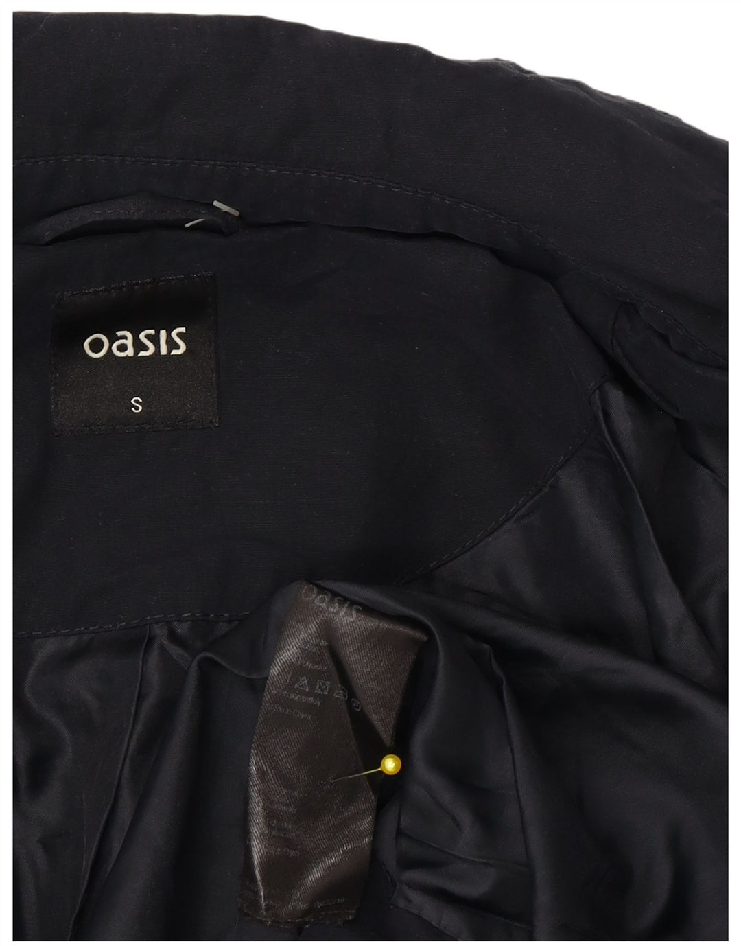 Jaqueta militar superdimensionada feminina Oasis UK 10 poliéster azul marinho pequeno