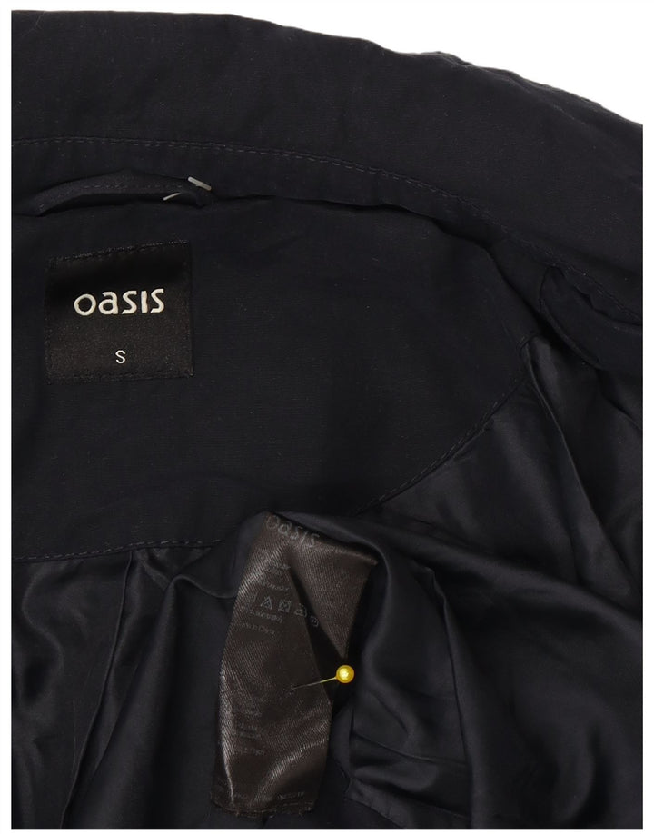 Jaqueta militar superdimensionada feminina Oasis UK 10 poliéster azul marinho pequeno