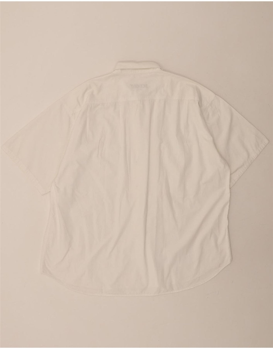BODONI Mens Loose Fit Short Sleeve Shirt 2XL White Cotton Vintage Bodoni and Second-Hand Bodoni from Messina Hembry 
