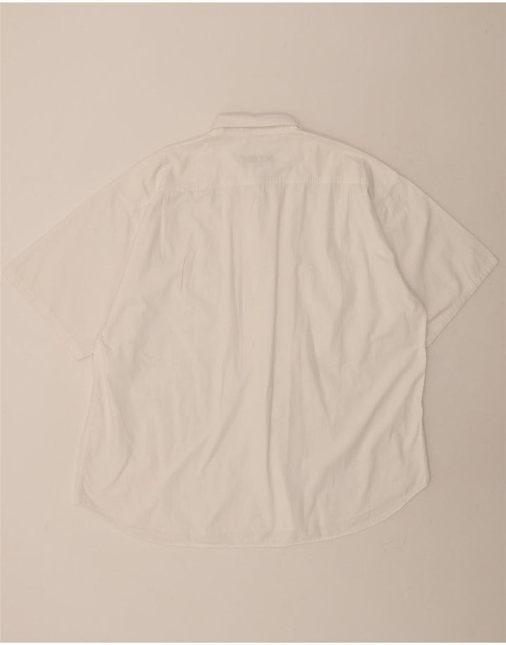BODONI Mens Loose Fit Short Sleeve Shirt 2XL White Cotton Vintage Bodoni and Second-Hand Bodoni from Messina Hembry 