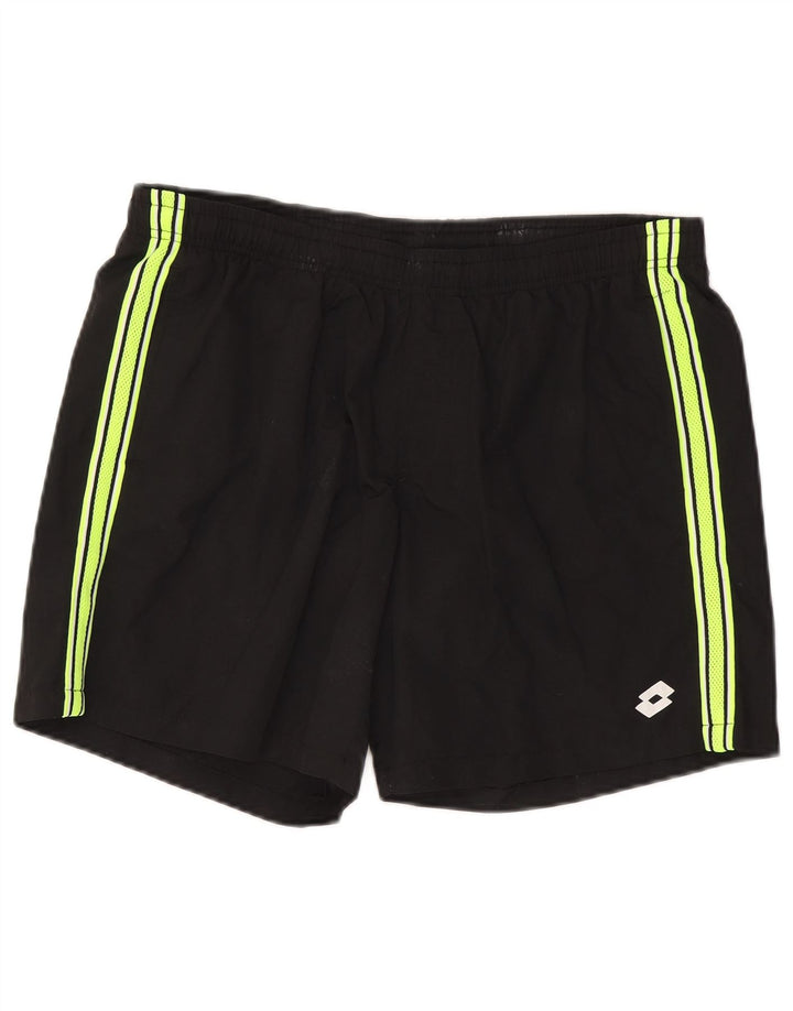 Shorts esportivos masculinos Lotto grandes pretos