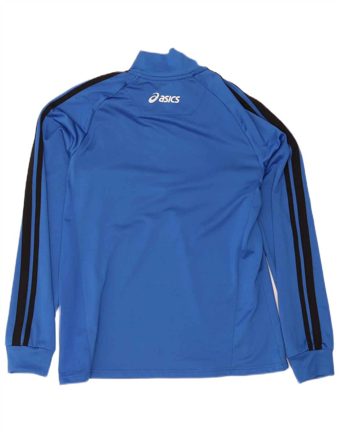 Asics Mens Zip Neck Pullover Treino Top XL Azul Colourblock Poliéster