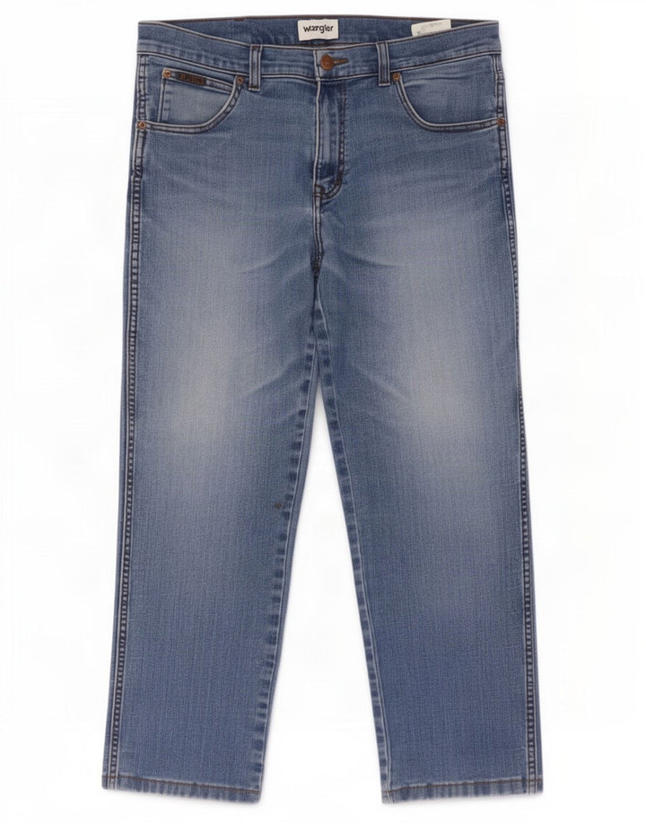 Wrangler Masculino Texas Straight Jeans W33 L30 Azul Algodão