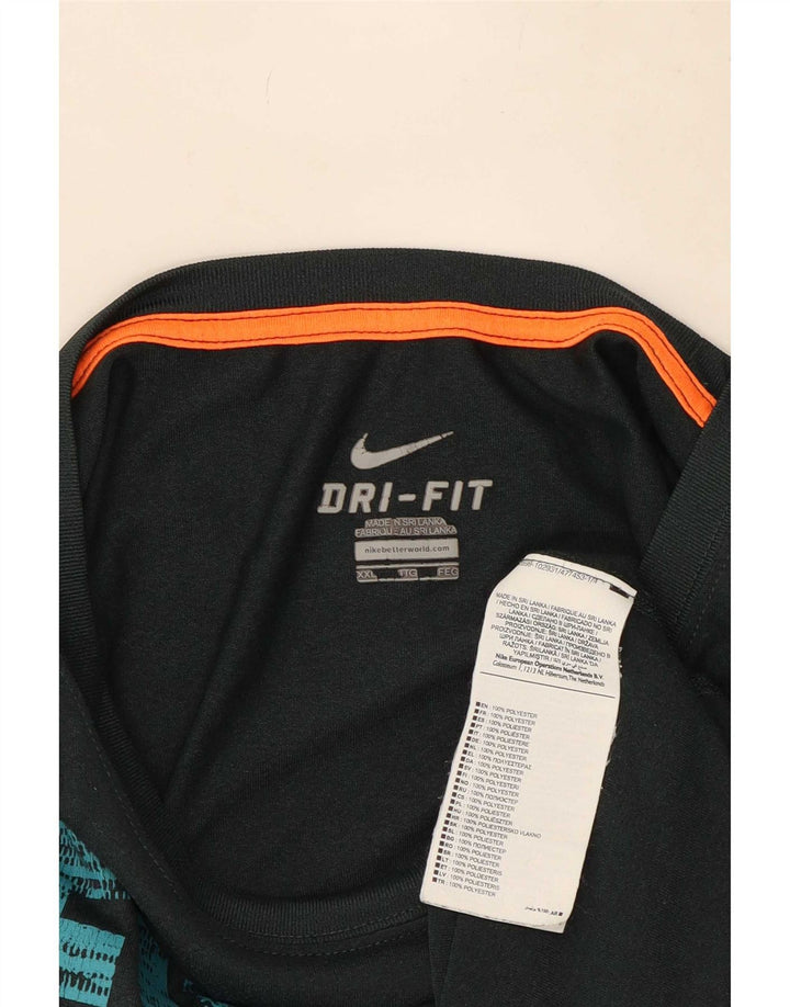 Camiseta gráfica masculina Nike Top 2XL poliéster verde