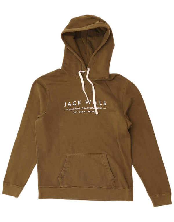 Jack Wills moletom com capuz gráfico masculino grande algodão cáqui