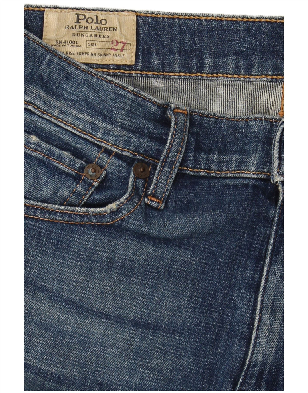 POLO RALPH LAUREN Jeans skinny feminino W27 L27 algodão azul
