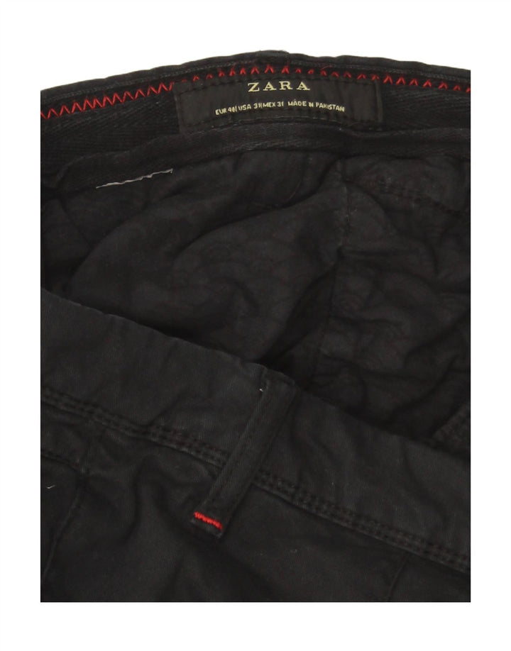 Zara Mens Slim Chino Calças EU 40 Médio W31 L30 Preto