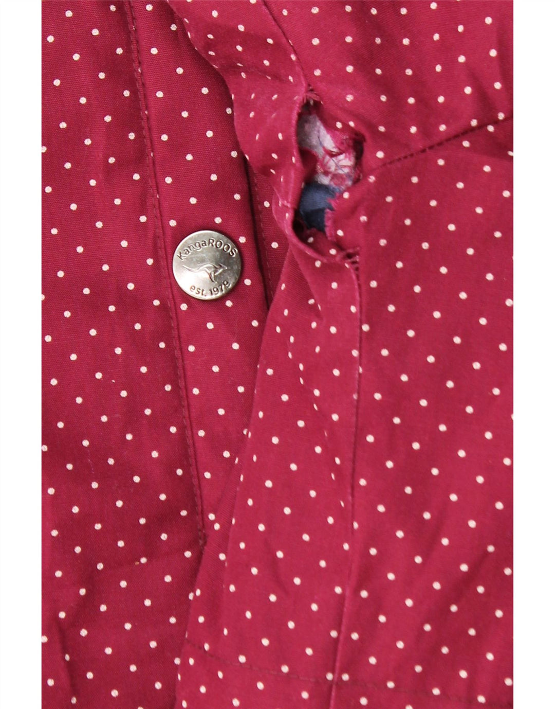 Casaco corta-vento feminino com capuz Kangaroos UK 18 XL poliéster manchado marrom