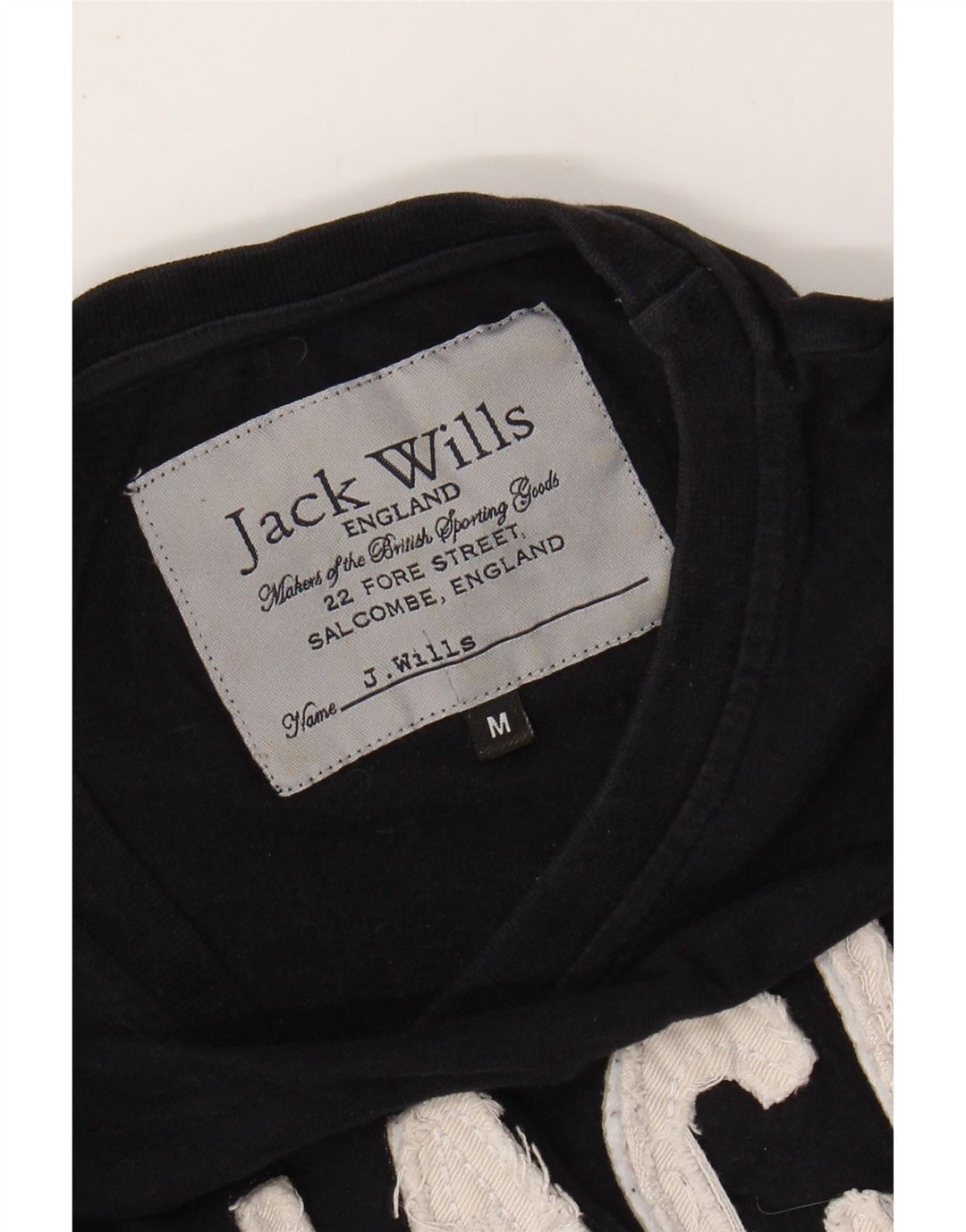 JACK WILLS Camiseta masculina gráfica Top médio algodão preto