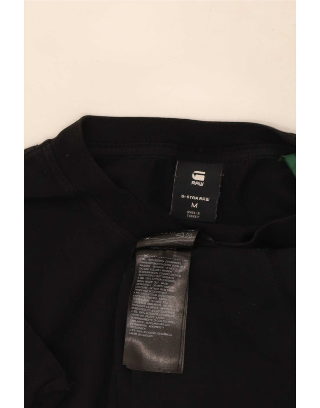 Camiseta gráfica masculina G-Star Top médio algodão preto