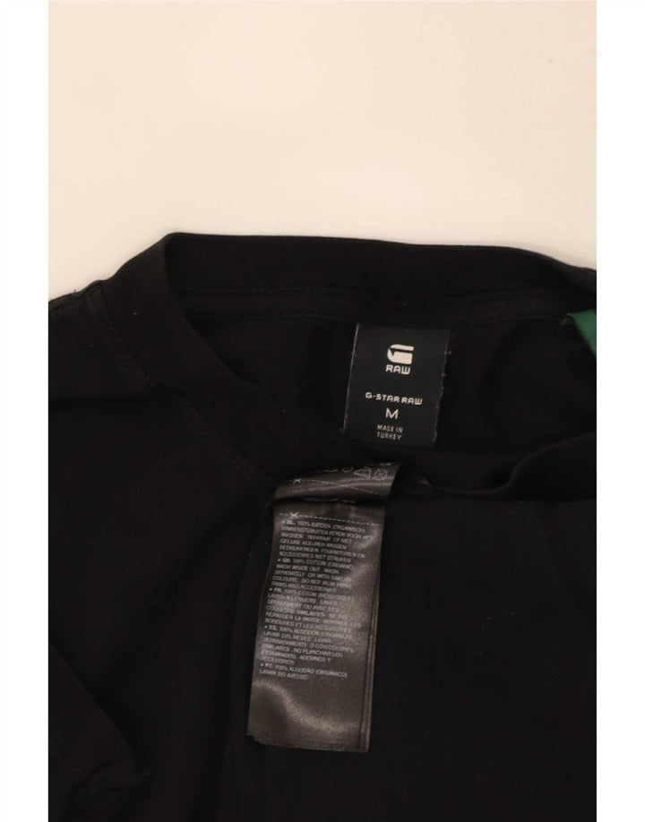 Camiseta gráfica masculina G-Star Top médio algodão preto