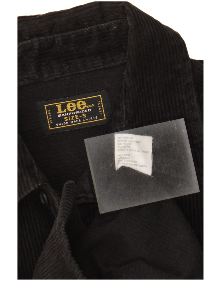 Camisa masculina de veludo cotelê Lee pequeno algodão preto