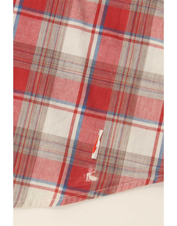 Camisa masculina de manga curta Levi's XL vermelha xadrez algodão