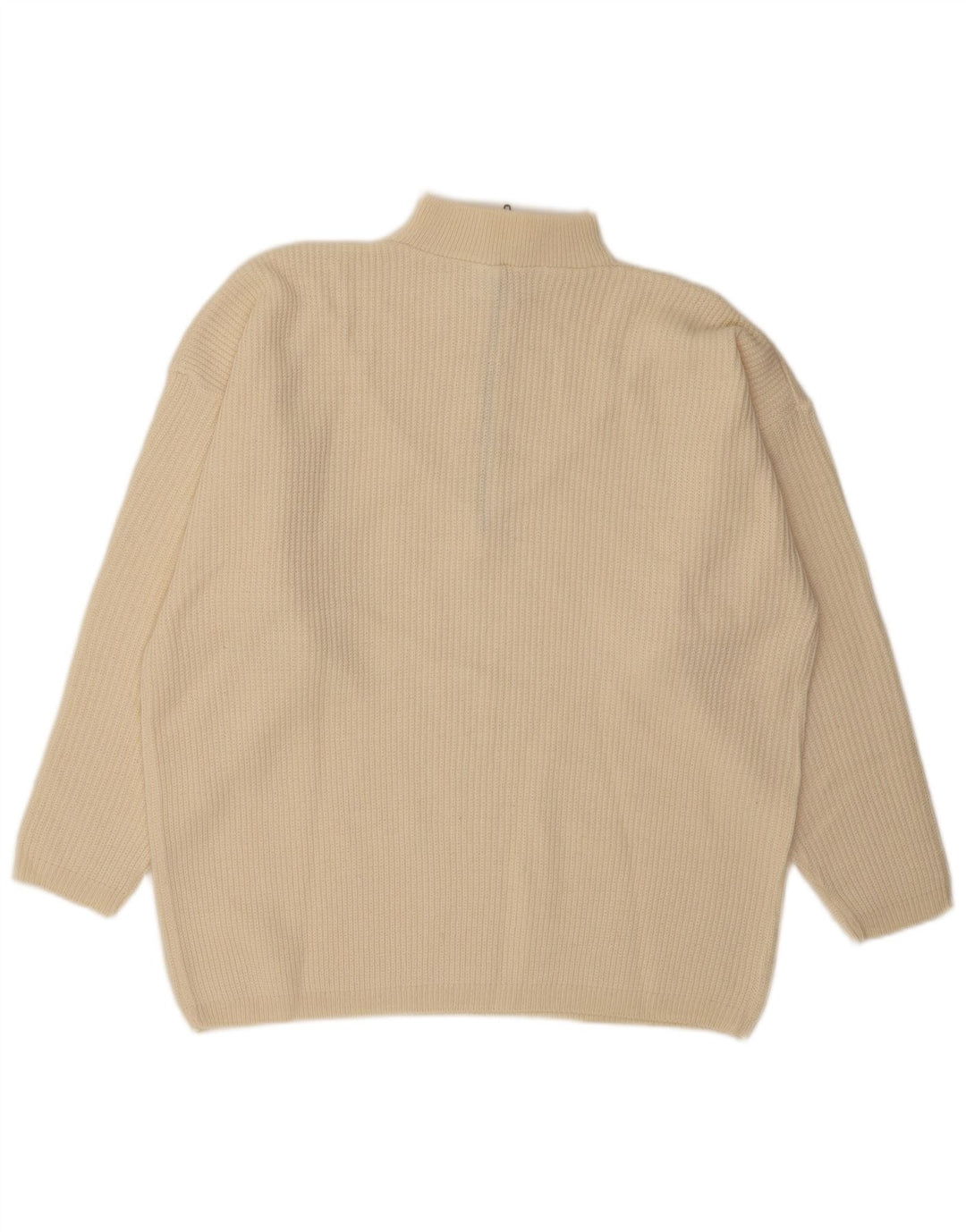 Suéter masculino VINTAGE solto com zíper e pescoço IT 44/46 XS off white