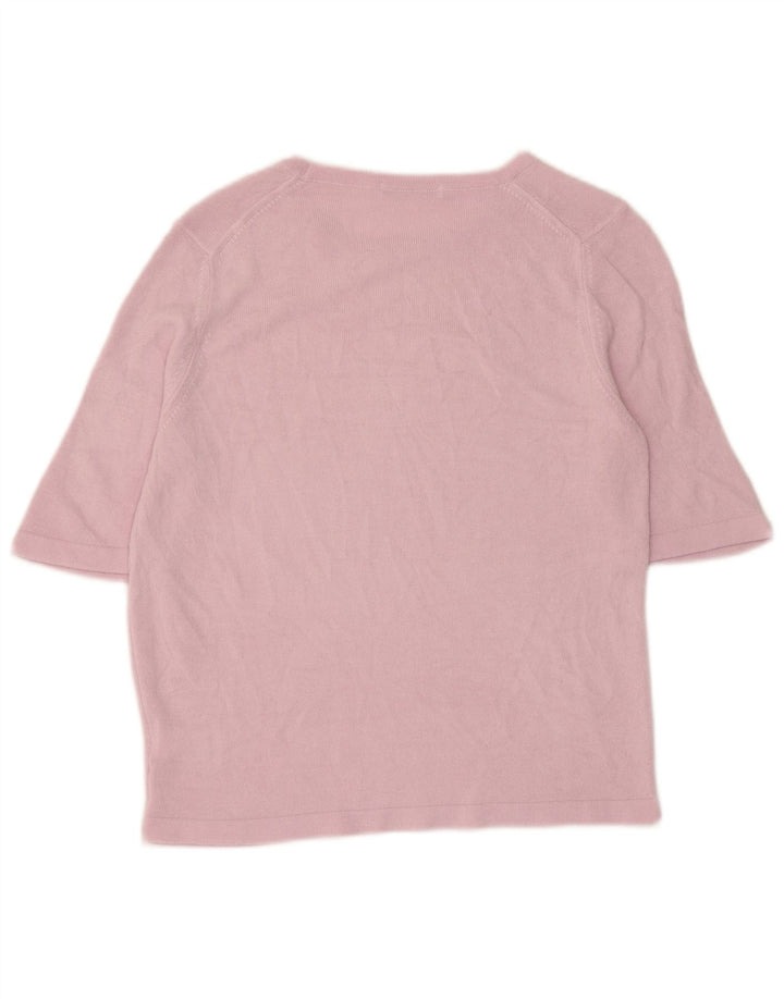 Top feminino Marks & Spencer manga 3/4 Reino Unido 10 acrílico roxo pequeno