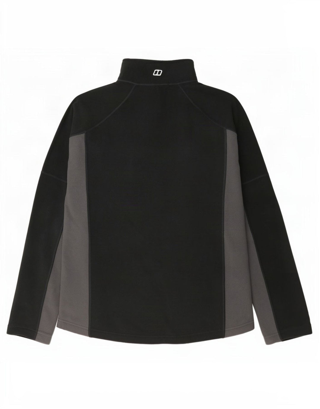 Berghaus Suéter masculino de lã com zíper e gola em poliéster médio preto colorblock