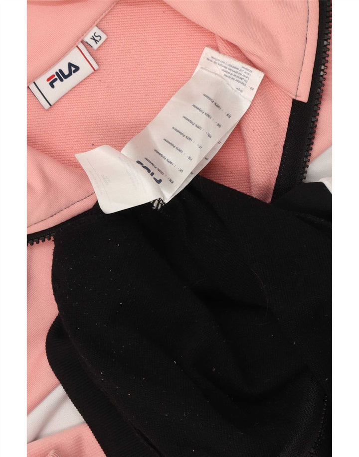 Fila Womens Graphic Tracksuit Top Jacket UK 6 XS Multicolor Colourblock