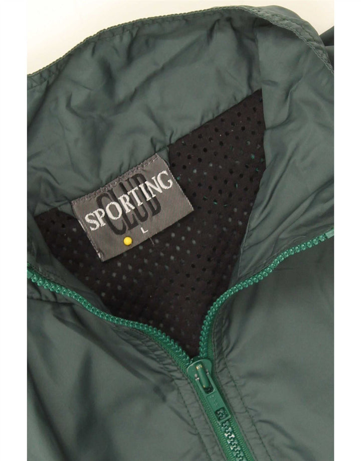 Jaqueta superior de agasalho masculino Sporting Club grande verde colorblock poliamida