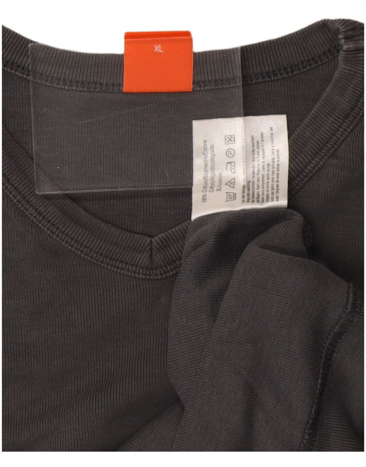 Camiseta masculina HUGO BOSS Top XL algodão cinza