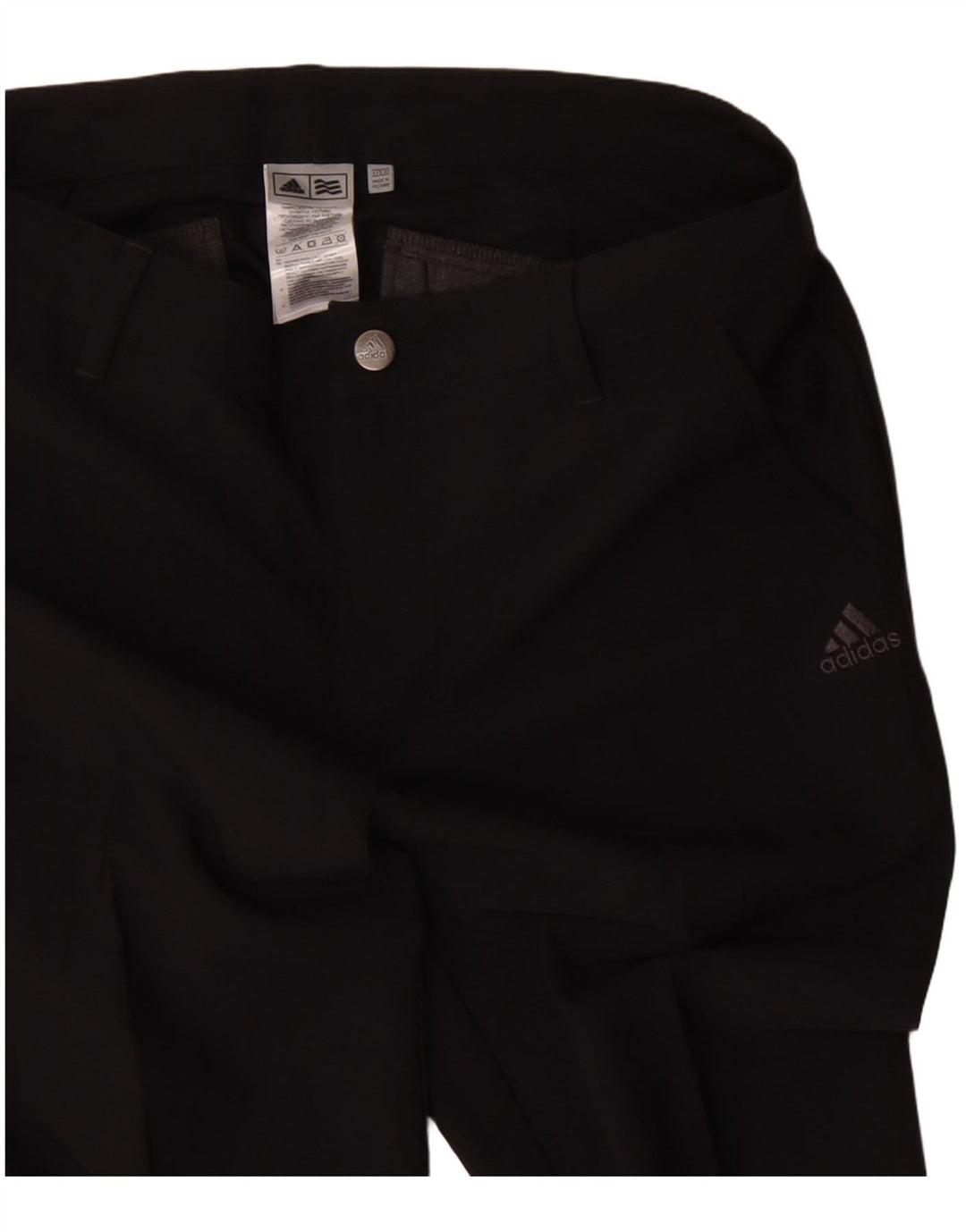 Adidas Mens Slim Chino Calças W32 L30 Poliéster Preto