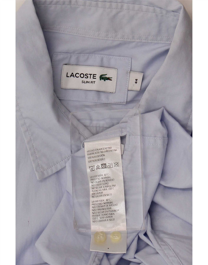 Camisa masculina Lacoste Slim Fit tamanho 44 XL azul algodão