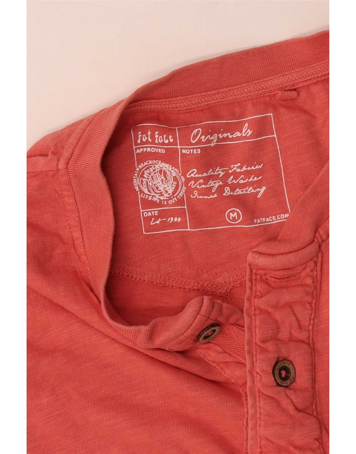 Camiseta masculina Fat Face Top de algodão manchado laranja médio