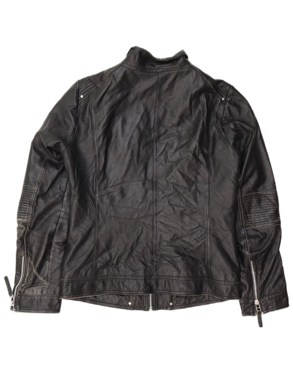 Jaqueta feminina de couro para motociclista Isaco & Kawa IT 44 couro preto médio