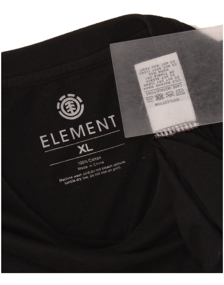 Element Camiseta masculina gráfica Top XL algodão preto