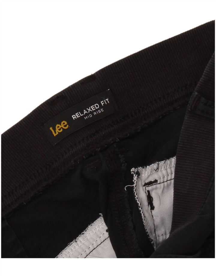 LEE Shorts cargo feminino de cintura média e ajuste relaxado W34 grande preto