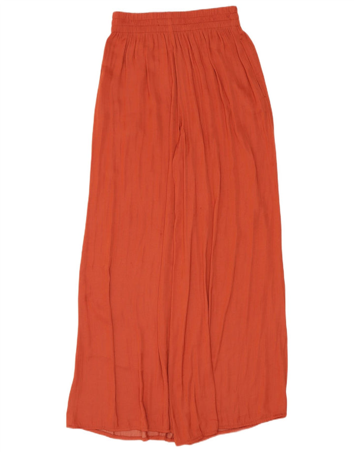 Zara Calça Cullotes Feminina Cintura Alta XS W24 L27 Poliéster Laranja