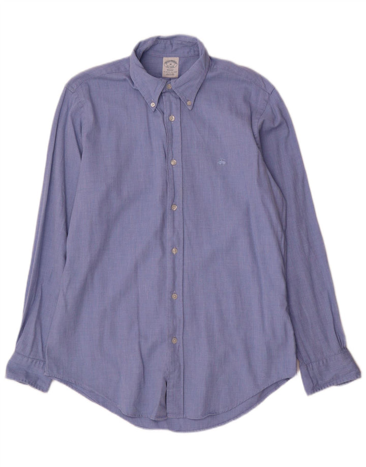 Camisa masculina Brooks Brothers Regent de algodão geométrico azul médio