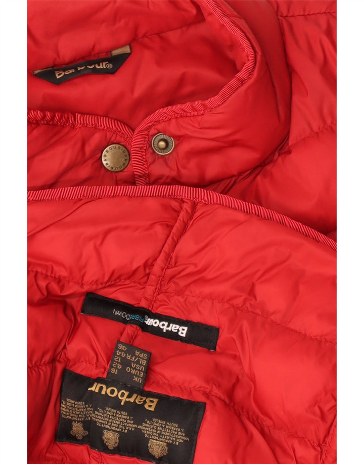 Jaqueta acolchoada feminina Barbour UK 16 grande vermelha
