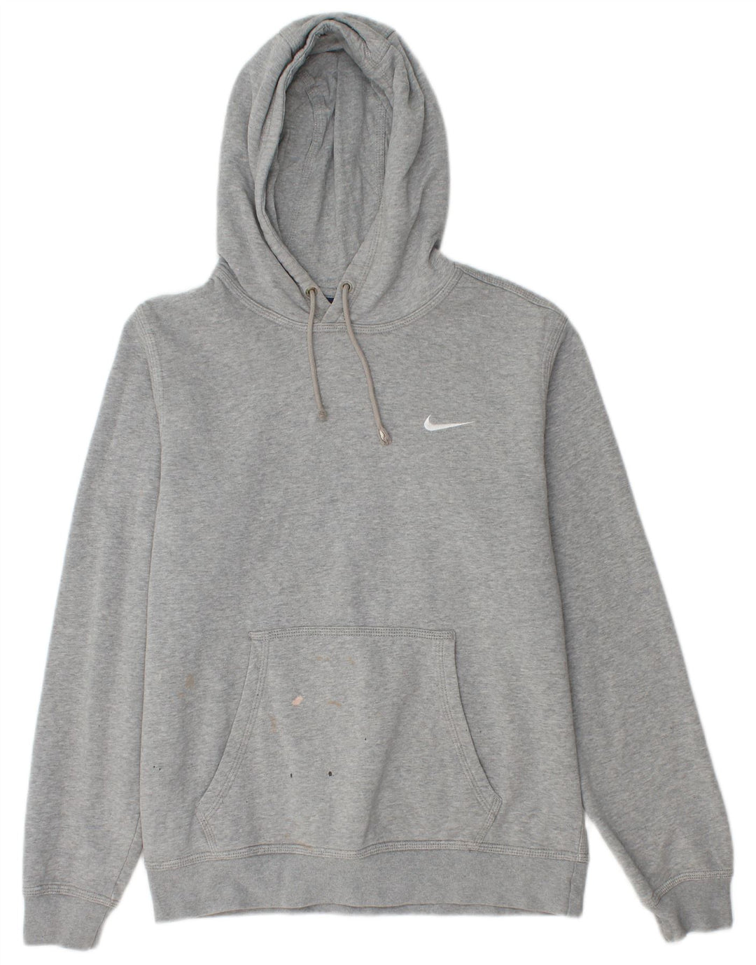 Moletom com capuz masculino Nike médio cinza manchado de algodão