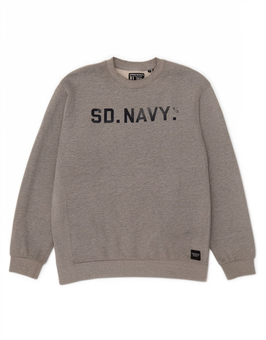 Superdry moletom feminino grande com estampa gráfica UK 14 grande algodão cinza