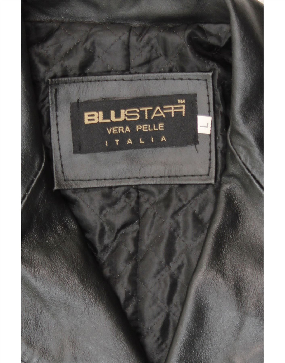 Casaco de couro masculino Blustaff UK 40 grande couro preto