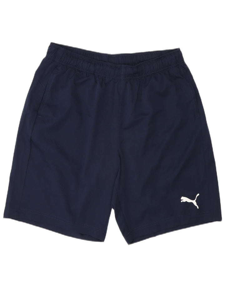 Shorts esportivos masculinos Puma grandes poliéster azul marinho