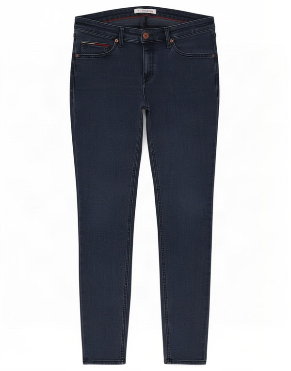 Tommy Hilfiger feminino Sophie cintura baixa jeans skinny W34 L32 algodão azul