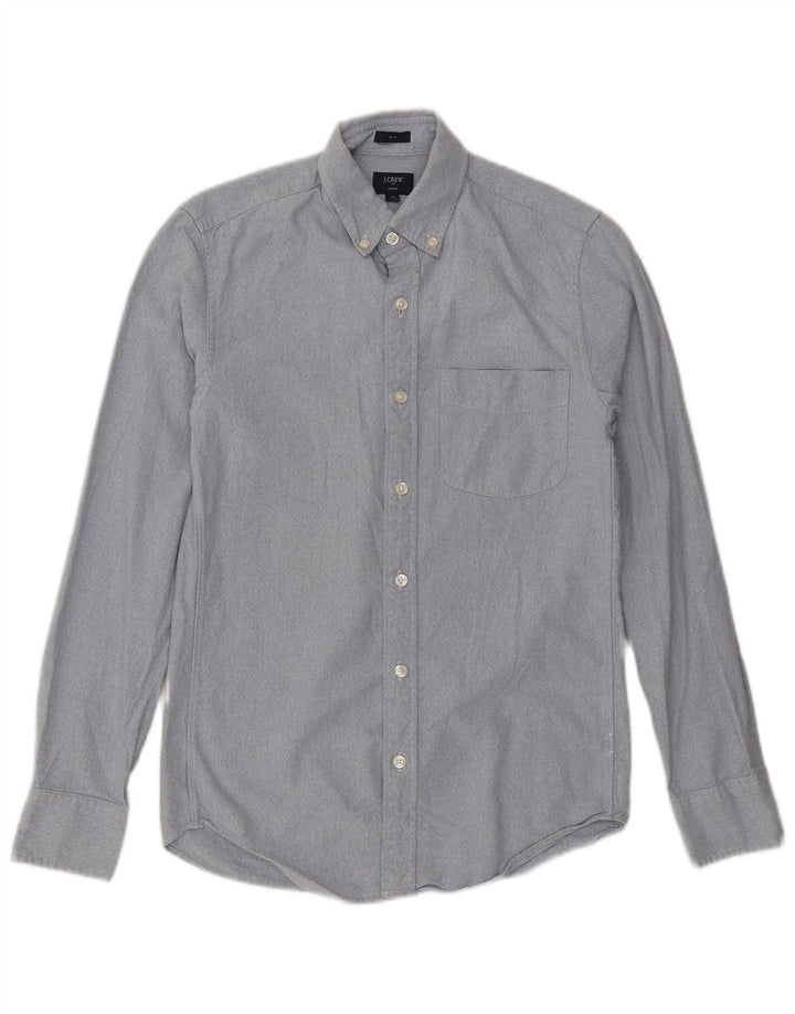 J. CREW Camisa masculina Slim Fit XS Azul Algodão