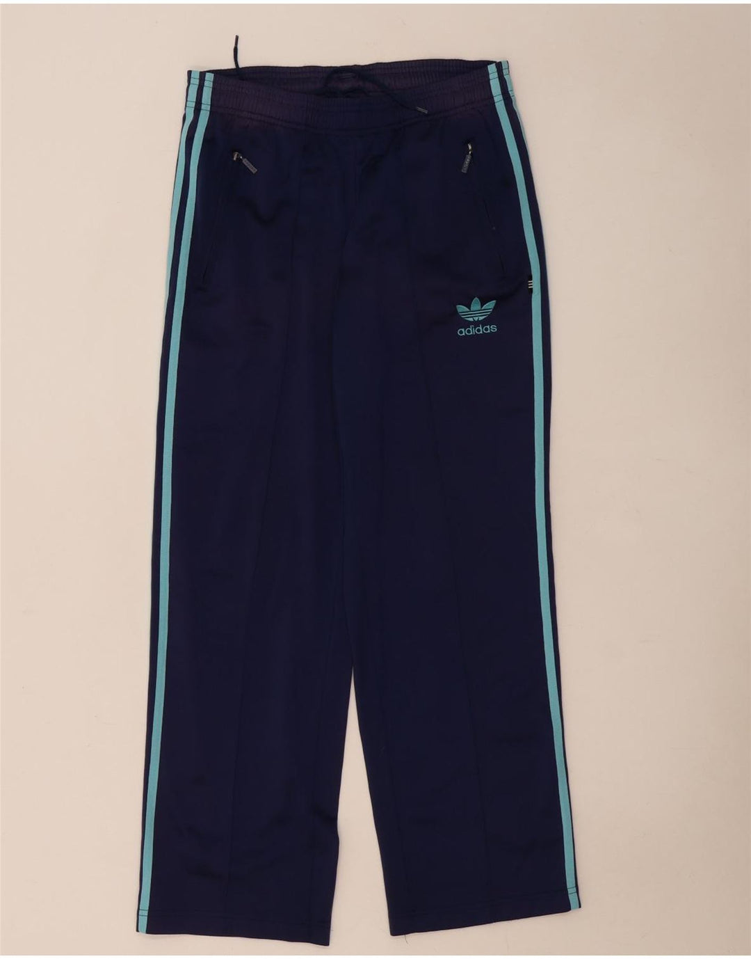 Calça de treino masculina Adidas pequena azul marinho poliéster