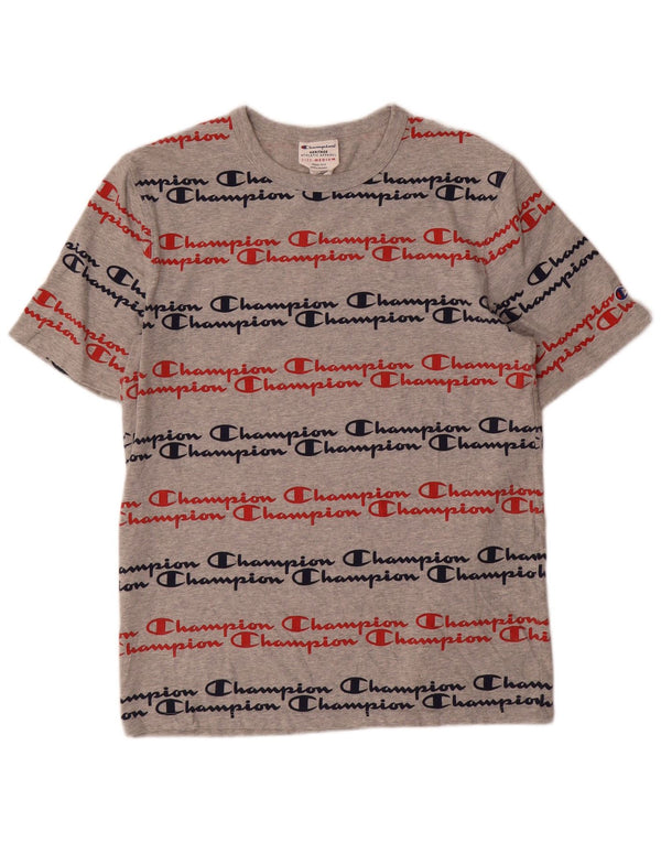 Camiseta Champion Masculina Heritage Graphic Top Algodão Cinza Médio